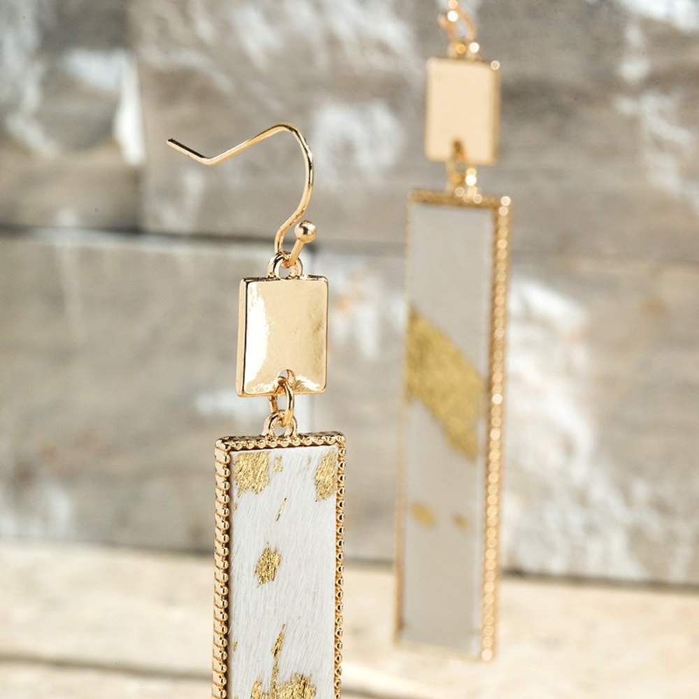 Gorgeous Genuine Leather Dangle Drop Earrings - Picture 2 of 3